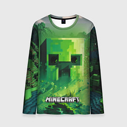 Лонгслив мужской Minecraft зеленый персонаж в мире пикселей, цвет: 3D-принт