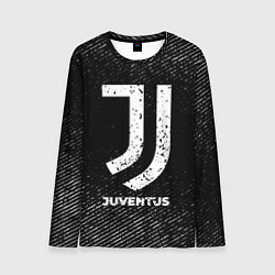 Мужской лонгслив Juventus с потертостями на темном фоне