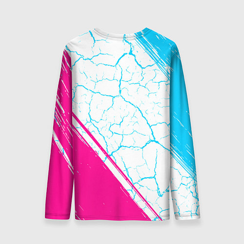 Мужской лонгслив Lazio neon gradient style вертикально / 3D-принт – фото 2