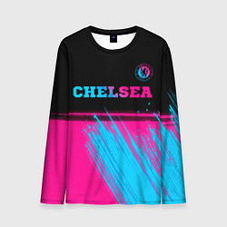 Лонгслив мужской Chelsea - neon gradient посередине, цвет: 3D-принт