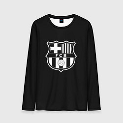 Лонгслив мужской Barcelona fc club белое лого, цвет: 3D-принт