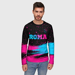 Лонгслив мужской Roma - neon gradient посередине, цвет: 3D-принт — фото 2