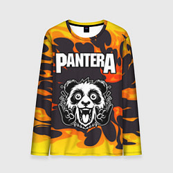 Лонгслив мужской Pantera рок панда и огонь, цвет: 3D-принт