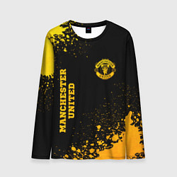 Лонгслив мужской Manchester United - gold gradient вертикально, цвет: 3D-принт