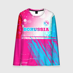 Мужской лонгслив Borussia neon gradient style посередине