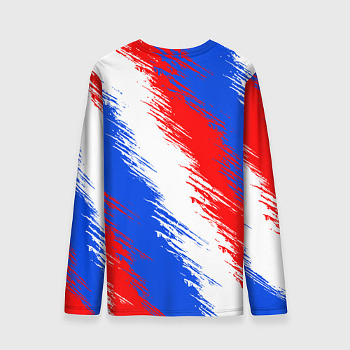 Мужской лонгслив Триколор штрихи красок / 3D-принт – фото 2