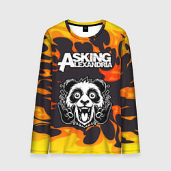 Лонгслив мужской Asking Alexandria рок панда и огонь, цвет: 3D-принт