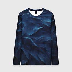 Лонгслив мужской Синие глубокие абстрактные волны, цвет: 3D-принт