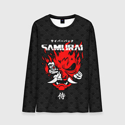 Лонгслив мужской Киберпанк 2077 - логотип самурая, цвет: 3D-принт