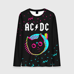 Мужской лонгслив AC DC - rock star cat