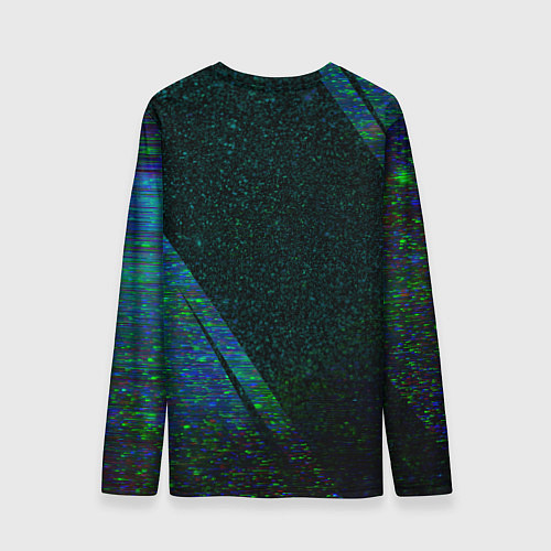 Мужской лонгслив Suzuki sport glitch blue / 3D-принт – фото 2
