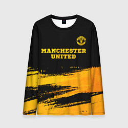 Мужской лонгслив Manchester United - gold gradient посередине