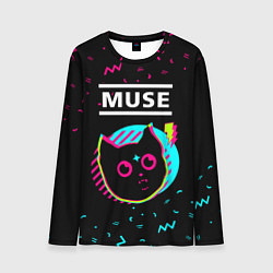 Лонгслив мужской Muse - rock star cat, цвет: 3D-принт