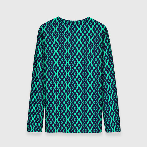Мужской лонгслив Сине-зелёный волнистый / 3D-принт – фото 2