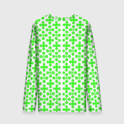 Мужской лонгслив Зелёные четырёхлистники на белом фоне / 3D-принт – фото 2