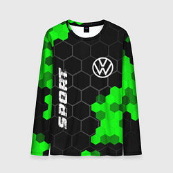 Лонгслив мужской Volkswagen green sport hexagon, цвет: 3D-принт