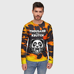 Лонгслив мужской Thousand Foot Krutch рок панда и огонь, цвет: 3D-принт — фото 2