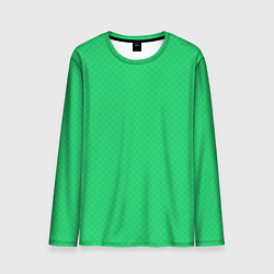 Лонгслив мужской Яркий зелёный текстурированный в мелкий квадрат, цвет: 3D-принт