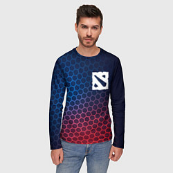 Лонгслив мужской Dota неоновые соты, цвет: 3D-принт — фото 2