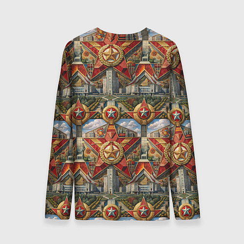 Мужской лонгслив С днем Победы стиль СССР / 3D-принт – фото 2