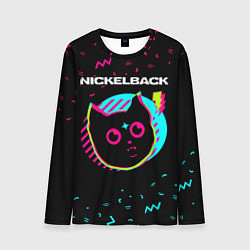Лонгслив мужской Nickelback - rock star cat, цвет: 3D-принт