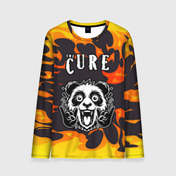 Лонгслив мужской The Cure рок панда и огонь, цвет: 3D-принт