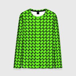 Лонгслив мужской Зелёные лепестки шестиугольники, цвет: 3D-принт