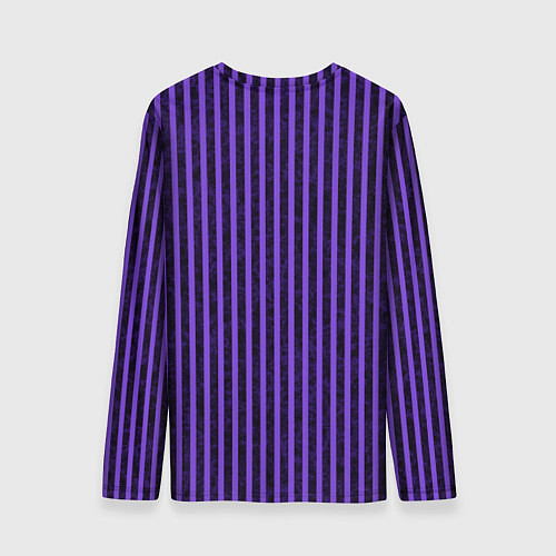 Мужской лонгслив Полосатый яркий фиолетовый / 3D-принт – фото 2