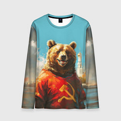 Лонгслив мужской Медведь с гербом СССР, цвет: 3D-принт