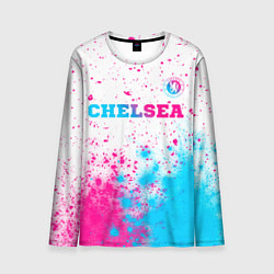 Мужской лонгслив Chelsea neon gradient style посередине