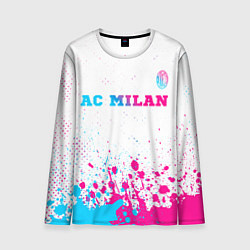 Мужской лонгслив AC Milan neon gradient style посередине