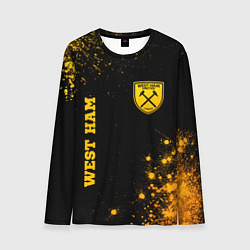 Мужской лонгслив West Ham - gold gradient вертикально