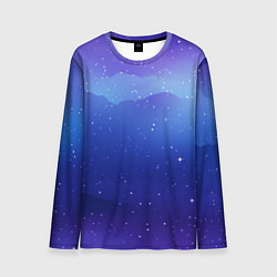 Мужской лонгслив Синий космос и звезды