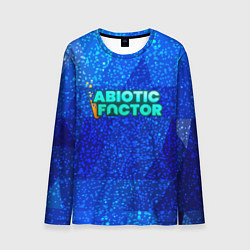 Лонгслив мужской Abiotic Factor logo blue neon, цвет: 3D-принт