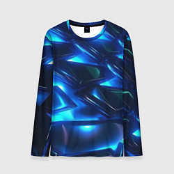 Мужской лонгслив Синие абстрактные неоновые плиты