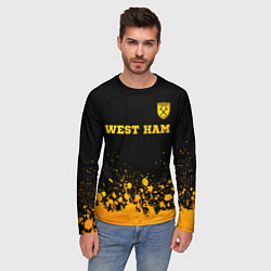 Лонгслив мужской West Ham - gold gradient посередине, цвет: 3D-принт — фото 2