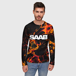 Лонгслив мужской Saab red lava, цвет: 3D-принт — фото 2