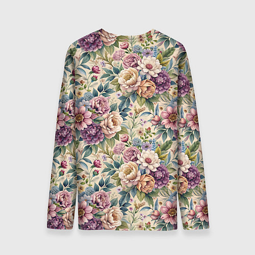 Мужской лонгслив Нежные цветочные мотивы паттерны / 3D-принт – фото 2