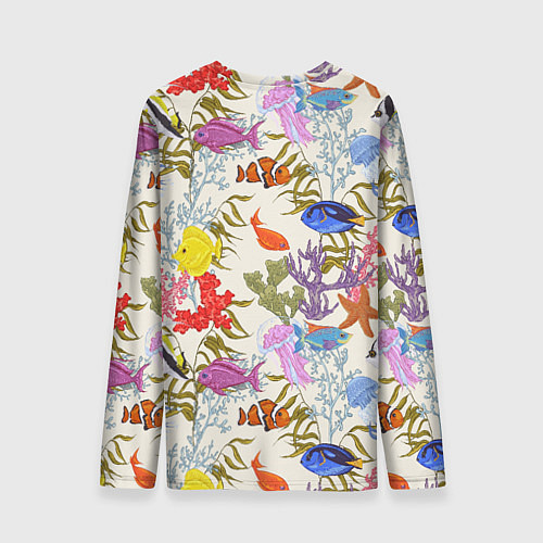 Мужской лонгслив Морские обитатели моря / 3D-принт – фото 2