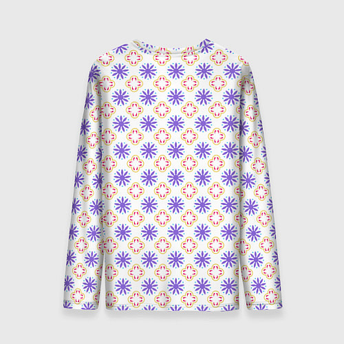 Мужской лонгслив Красивый узор цветочки / 3D-принт – фото 2