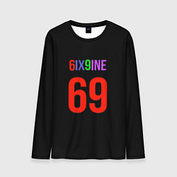 Лонгслив мужской 6ix9ine logo, цвет: 3D-принт