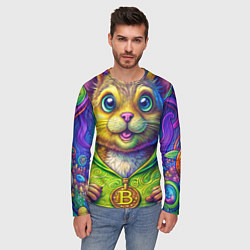 Лонгслив мужской Хомяк и биткоин, цвет: 3D-принт — фото 2