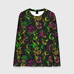 Лонгслив мужской Тропический ананасовый коктейль, цвет: 3D-принт