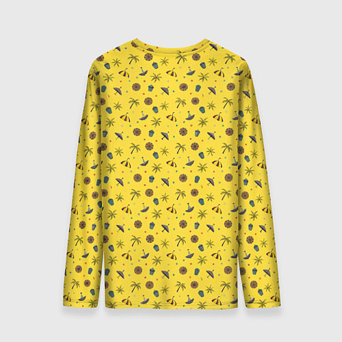 Мужской лонгслив Черепаха с гитарой на острове / 3D-принт – фото 2