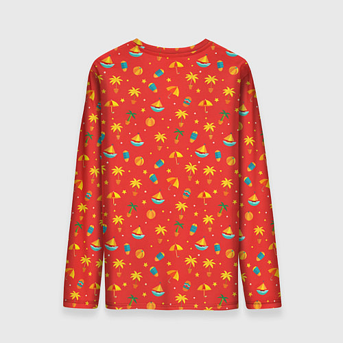 Мужской лонгслив Попугай играет на гитаре на острове / 3D-принт – фото 2