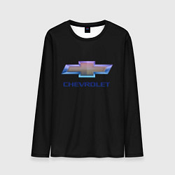 Лонгслив мужской Chevrolet logo neon, цвет: 3D-принт