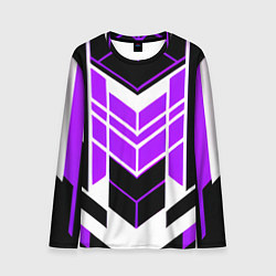 Лонгслив мужской Purple and black stripes on a white background, цвет: 3D-принт