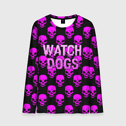 Мужской лонгслив Watch dogs neon skull