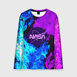 Мужской лонгслив NASA neon flame