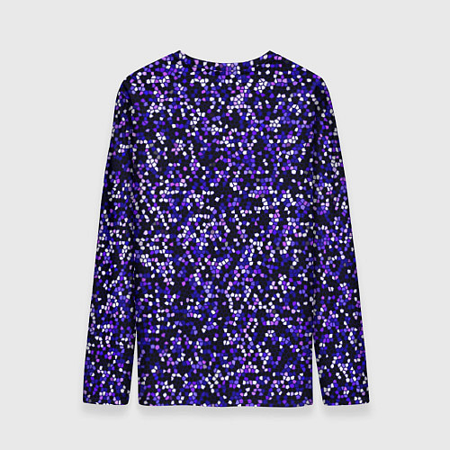 Мужской лонгслив Мелкая мозаика паттерн фиолетовый / 3D-принт – фото 2